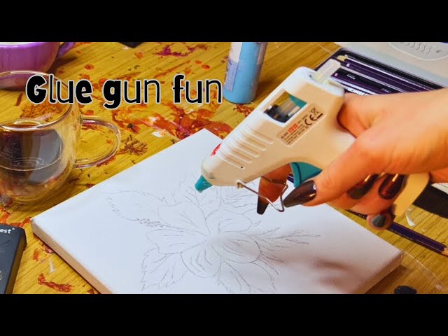 Glue Gun Fun | Acrylic Flower Painting | Mix Media Art | Art