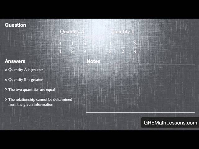 GRE Math Lesson #2: The Quantitative Comparison Trick