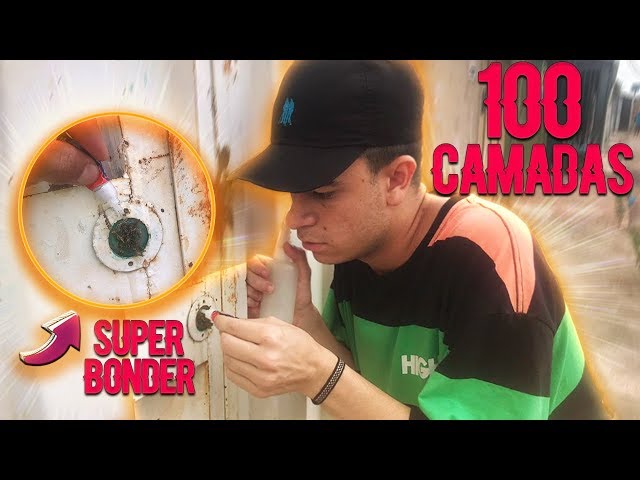 100 CAMADAS de SUPER BONDER no portão do meu VIZINHO!