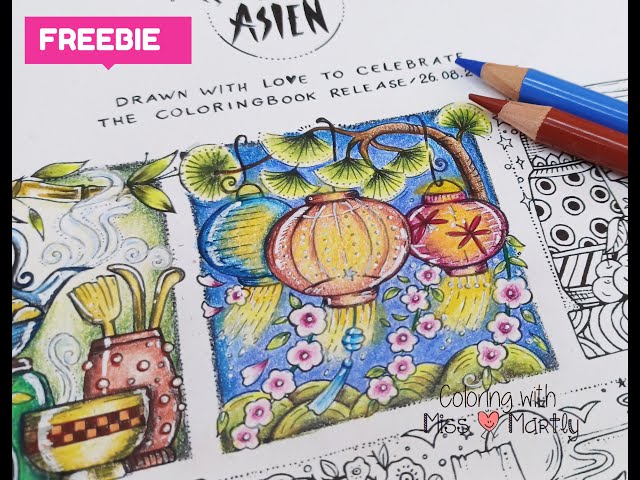 Freebie by RITA BERMAN with Polychromos | Meine Reise durch Asien Part 2