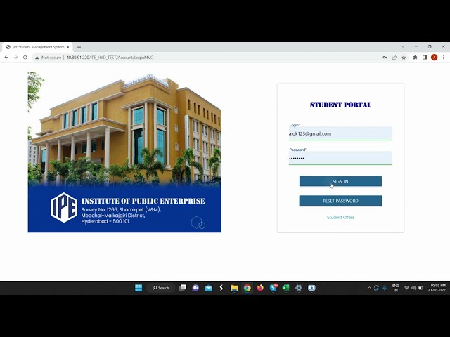 iWebTechno IUMS Student Portal Demo