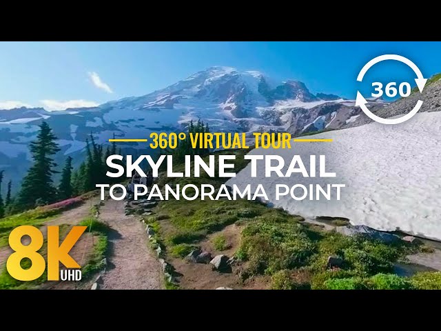 8K 360° Virtual Hike along Skyline Trail to Panorama Point, Mount Rainier