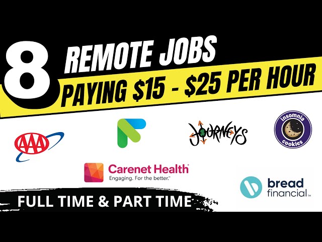 REMOTE JOBS PAYING $15 - $25 PER HOUR - ENTRY LEVEL!