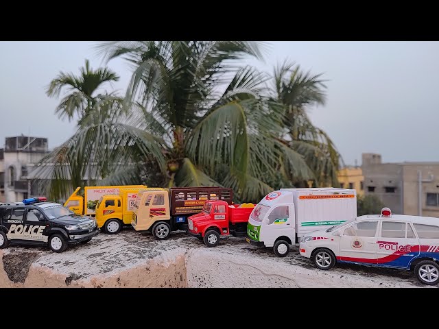 Tata Scale Model Truck Toys | Police Chase & Rescue Story | Various Ride On Toy Vehicle Trucks