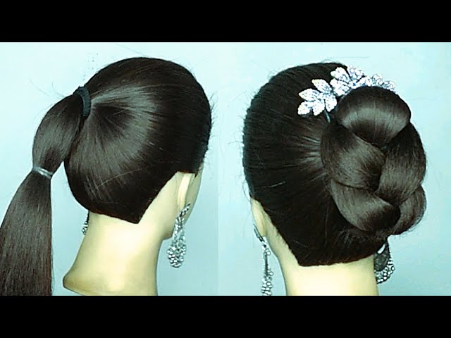 Beautiful Braid Hairstyle With कोम्ब पिन For Wedding Girls _ Amazing & Easy Hairstyle For Long Hair