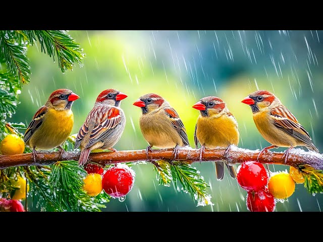 Calming Music With The Sounds Of Birds And Rain 4K 🌧️ Music Relieves Stress, Anxiety and Depression