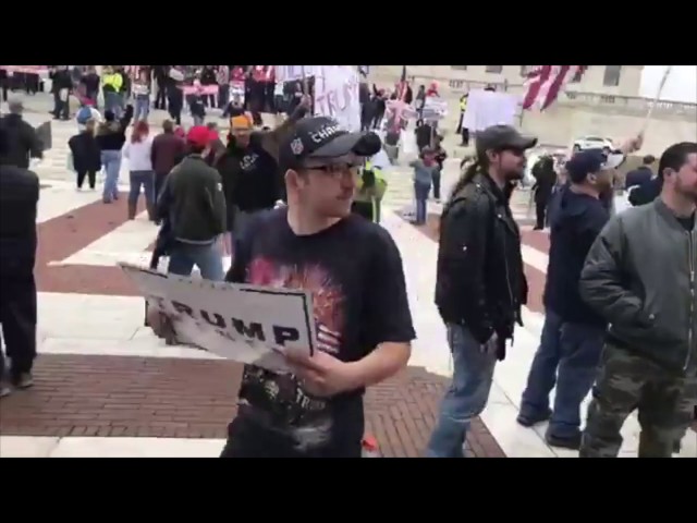 RI Trump/DePetro MAGA rally-goer makes Nazi salute while saying "Heil Hitler"