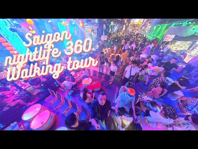 [360] [5.2K Res] Vietnam red light district nightlife walking tour - Bui Vein HCMC  11/4/22 insta360