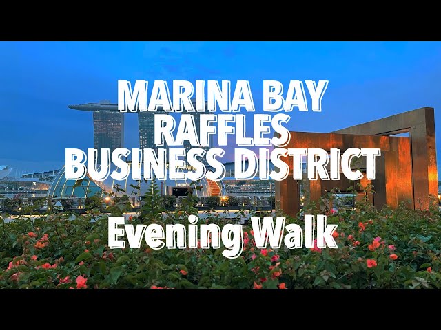 Marina Bay - Raffles - Business District Evening Walk เดินย่านธุรกิจแล้วไปเก็บบรรยากาศที่มารีน่าเบย์