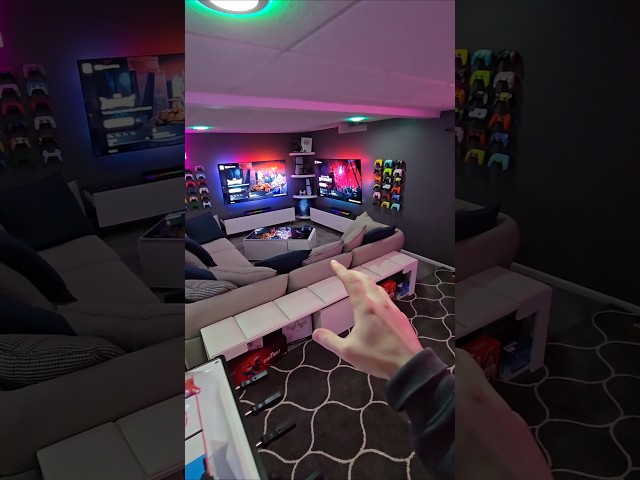 Rate my CRAZY GAME ROOM!? 🔥👇 #gamingcommunity #Gaming #gamingsetup #tour