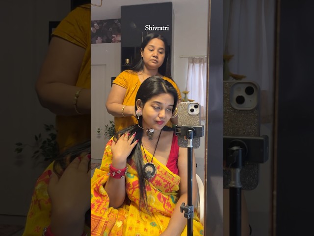 GRWM for Shivratri🙏♥️ #shorts #youtubeshorts #bengali #shivratri #grwm #handmadejewelry