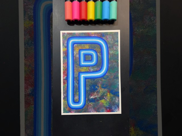 Satisfying "P" With Acrylic + Posca Paints💧🤩 #drawing #painting #viral #trending #satisfying