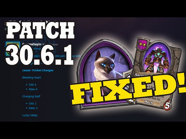 FIXES!  Patch 30.6.1 Hearthstone Battlegrounds