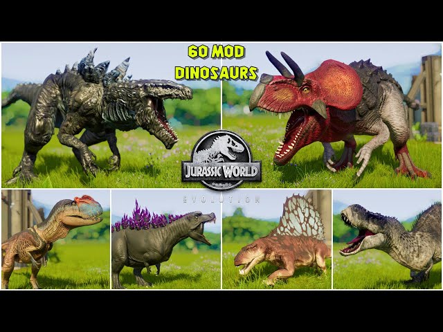 ALL 60 MODDED DINOSAURS | Episode 1 | Jurassic World Evolution