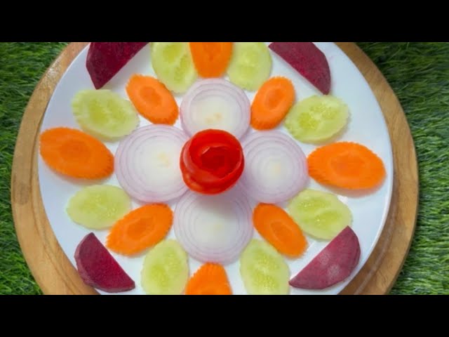 Easy Salad 🥗 Decoration For Dinner|Salad Cutting And Decorating Ideas For Beginners