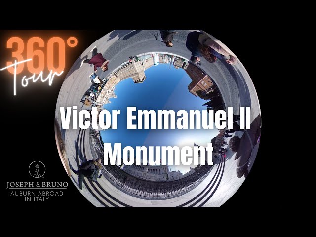 360° walk by Victor Emmanuel II Monument in Rome, Italy