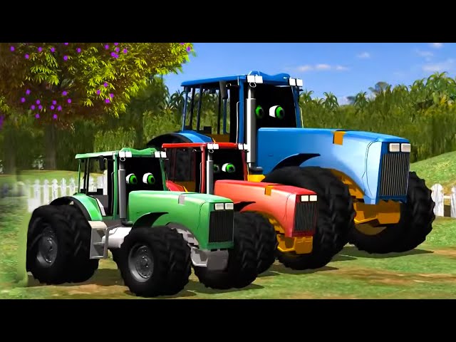 Wheels on the Tractor go Round and Round + More Nursery Rhymes & Kids Songs