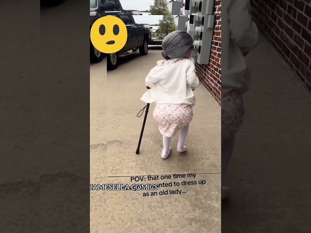 She asked her mum to dress her up as Grandma 😂😂 #funny