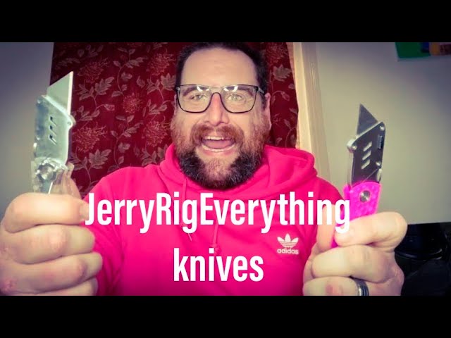 Opening a JerryRigEverything knife, using a JerryRigEverything knife