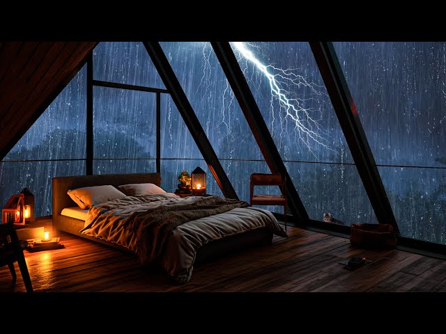 Rain Sounds for Sleeping ⚡ Heavy Rain Sounds for Relax, Sleep Quickly, Goodbye Stress,Cure Insomnia