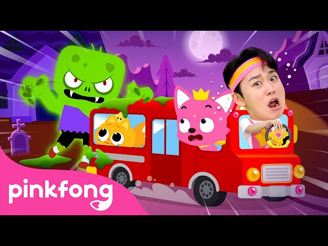 The Wheels on the Halloween Bus go Round and Round | Escape the Monsters | Hoi | Official Pinkfong