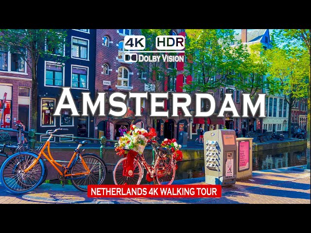 Amsterdam, Netherlands 4K Walking Tour | A Sunny Walk in Amsterdam