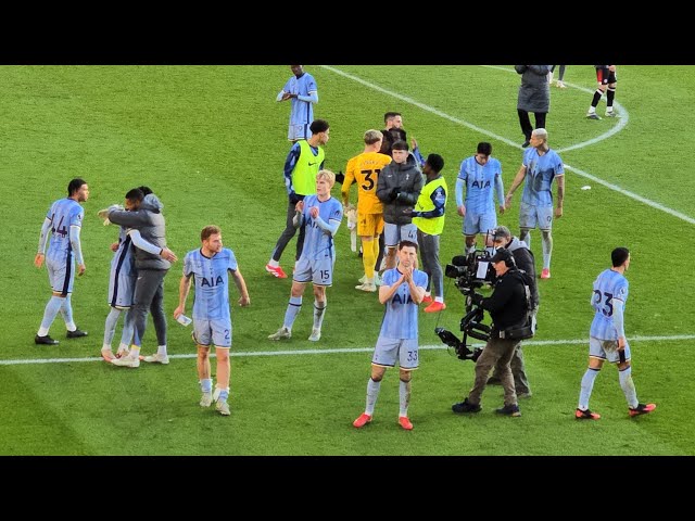 SCENES AT THE FINAL WHISTLE: Full-Time: Brentford 0-2 Tottenham: The Players After The Game