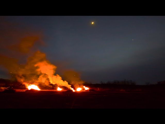 Countryside Evening Duty | Slow Life ASMR - Burning Fire, Winter Blizzard & Rural Life Sounds ❄️🔥