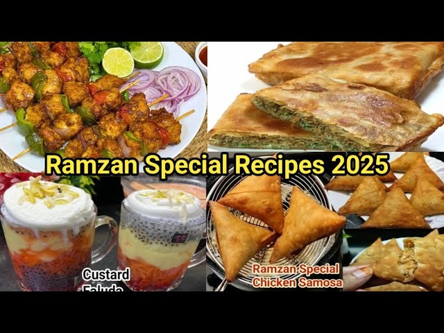 4 Easy Ramzan Recipes | Chicken Samosa | Chicken Stick | Mughlai Paratha | Custard Faluda