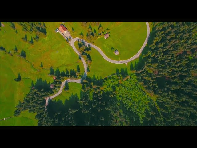 Switzerland aerial veiw with sweet and soft music . Switzerland heaven of world .