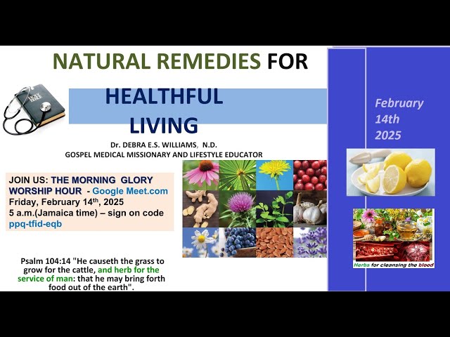 NATURAL REMEDIES for HEALTHFUL LIVING- Part 1 by Dr. Debra Williams ND, (aka Dr. Debs) Feb. 14, 2025