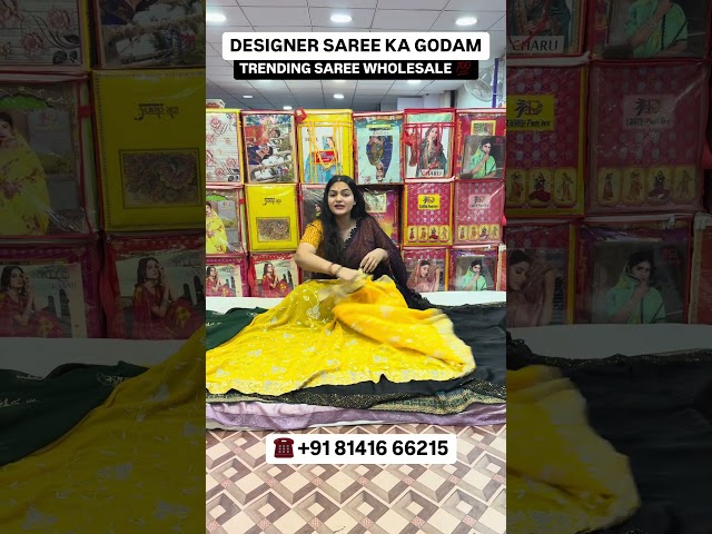 सस्ती साड़ी का खादान ढूँढ लिया | DESIGNER SAREE GODAM 2025 #reels #trend #shorts #silk #work #zari