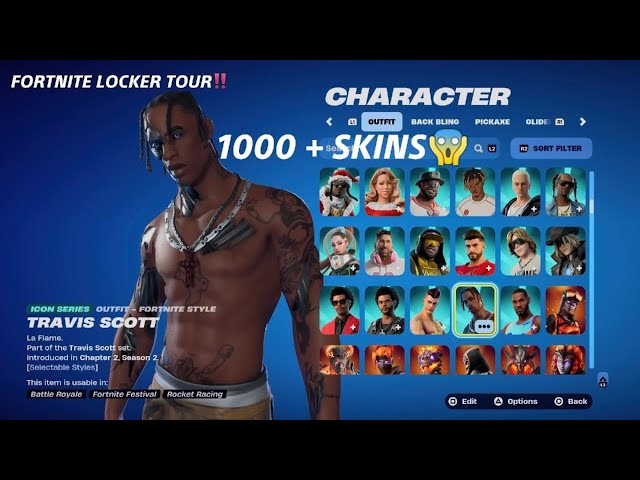 My Fortnite Locker Tour (1000 + Skins)