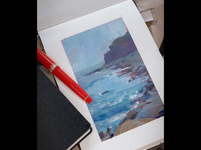 Gouache Painting Dana Point on Etchr Slate Mini Satchel Setup Etchr Perfect Sketchbook by Etchrlab