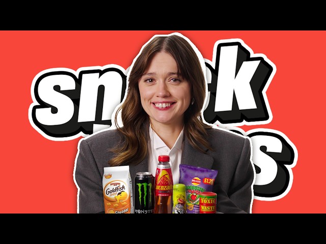 Aimee Lou Wood Tries British & American Food | Snack Wars