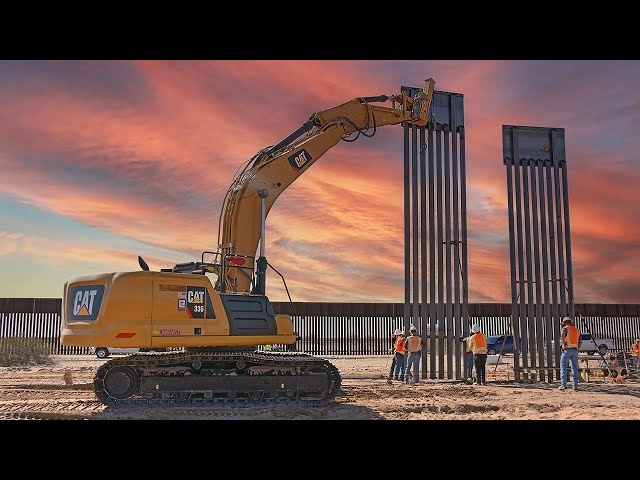 Border Barrier Construction Project - Panel Installation Process