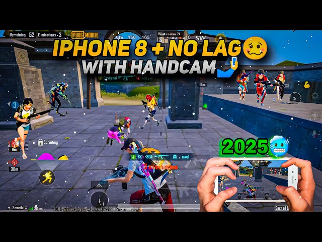 iPhone 8 Plus No Lag | New Update 3.6 Pubg Test IPhone 8 Plus | with Handcam 2025😍