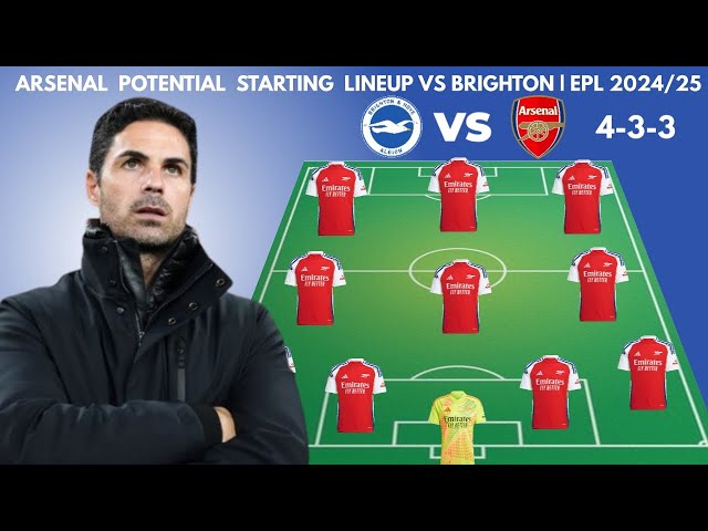 BRIGHTON VS ARSENAL | Arsenal potential starting ENGLISH PREMIER LEAGUE 2024/2025 MATCHWEEK 20