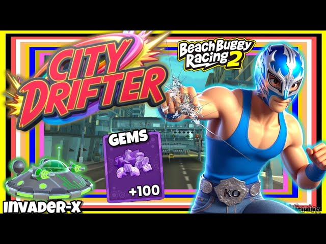 City Drifter 🛸🏁"Drift Attack" |🏆100Gems + Laurel Wreath Decal 🏆| Invader-X |(Beach Buggy Racing 2)