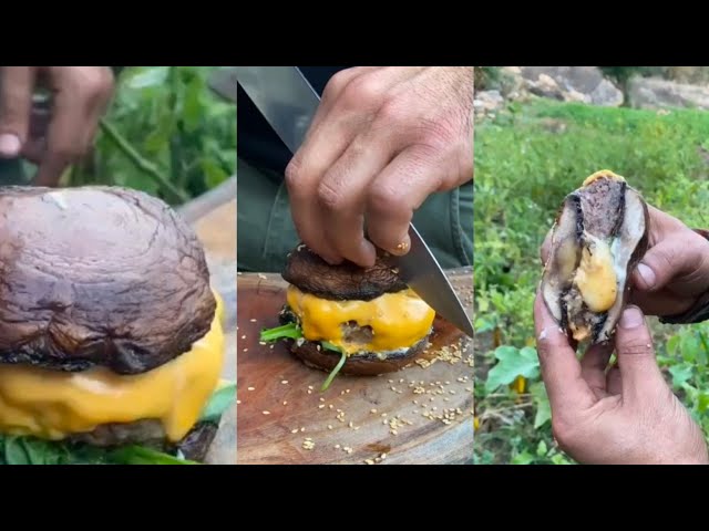 keto mushroom Burger | mushroom cheese burger #burgerrecipe