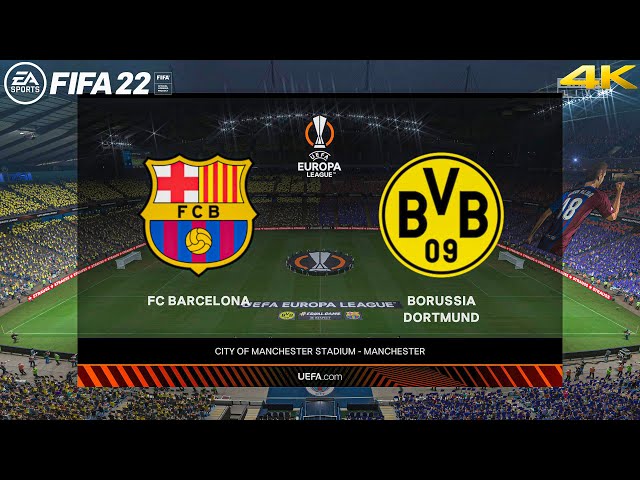 FIFA 22 PS5 4K | Barcelona Vs Borussia Dortmund Ft. Auba, Fati, Traore, | UEFA Europa League Final