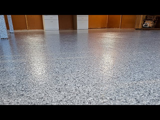 Garage Floor Transformation with Epoxy Flakes in a 1 day