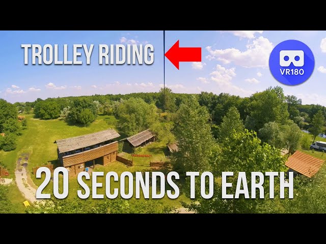 VR180 3D. 20 seconds to Earth. Short trolley riding