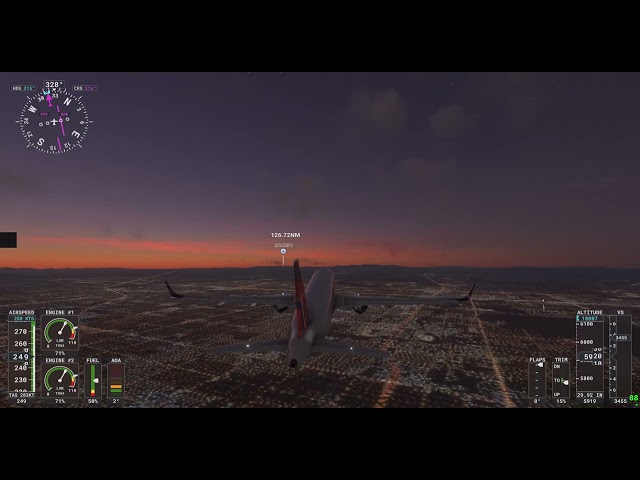 MSFS 2020 - Full Flight Phoenix to Vegas in 4k including drone Vegas tour! RTX 4090, max settings!