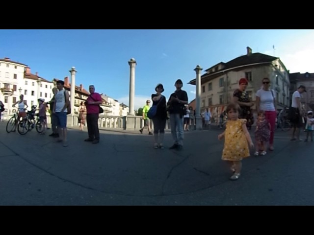 Buskers and special audiences, Ljubljana, Slovenia. 360 VR Video.