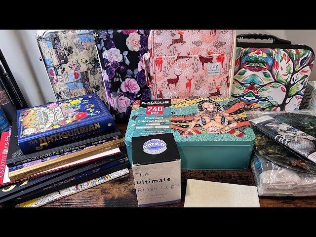 Large Coloring book and supply haul plus extras Dec to February