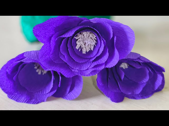 How to make paper flower from crepe paper#diy #papercraft #flowers #homedecor