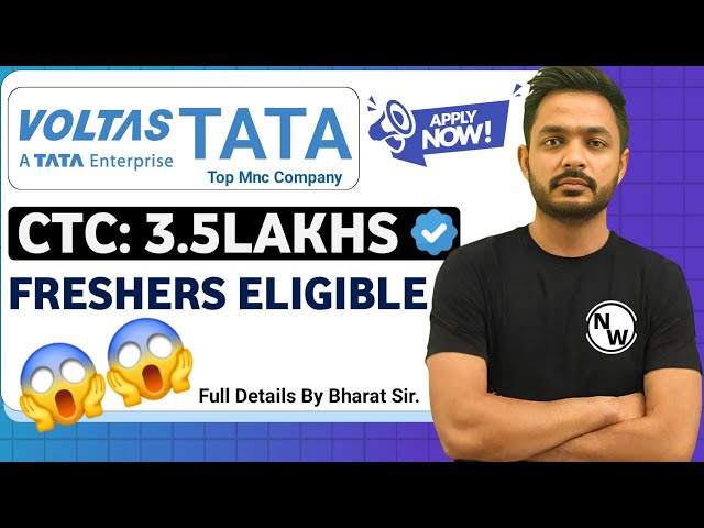 Voltas (Tata) Hiring Freshers 2025 | CTC: 3.5 Lakhs | Mnc Jobs | Latest Jobs | Freshers Jobs 2025