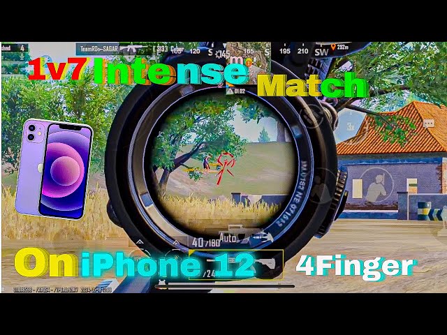 1v7 Clutch Intense Match😨4Finger #handcam #1v1