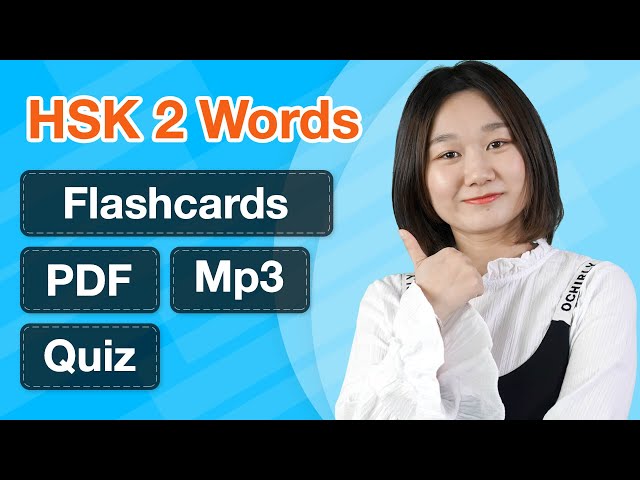 HSK 2 Vocabulary List (Flashcards) - Basic Chinese Words Review | Learn Chinese for Beginners